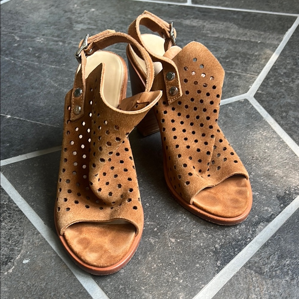 Rag & Bone, Brown Perforated Women's Suede Sandals